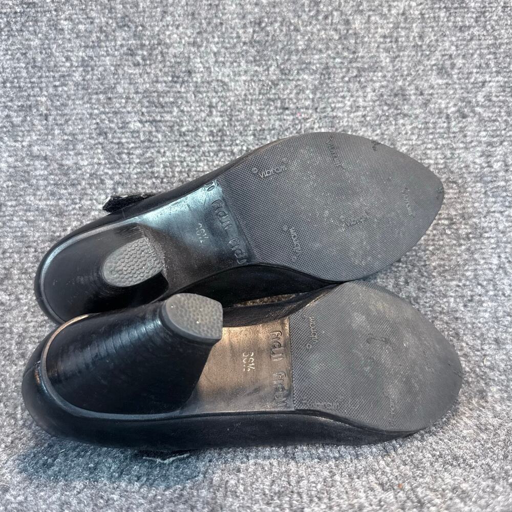 Fidji Black Leather Mary Jane Pumps Shoes Heels Womens 6 EU 36.5 Professional - Picture 5 of 10